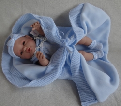 Panenka novorozenec - modré oblečení